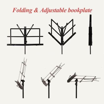 Imagem de Suporte Partitura Tripe Pedestal Estante Notebook Tablet Retratil Ajustavel Maestro Orquestra Ensaio Batuta Com Capa Pro