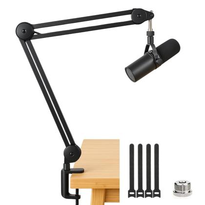 Imagem de Suporte Pedestal Braço Profissional de Mesa Articulado Para Microfone