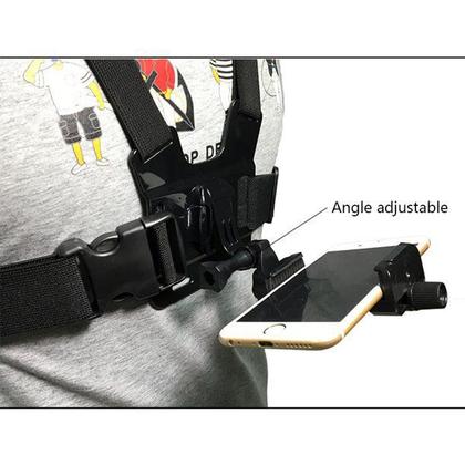 Imagem de Suporte Peito P/ Celular Câmera Esportiva Peitoral Chest Mount Moto Bike Trilha Smartphone