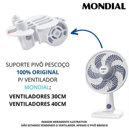 Imagem de Suporte pescoço pivô p/ ventialdor mondial 30 40cm branco