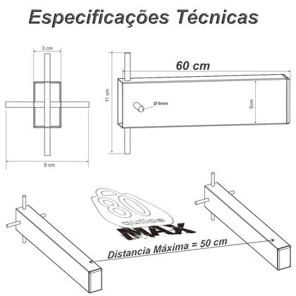 Imagem de Suporte pia chumbar bancada mesa 60 cm
