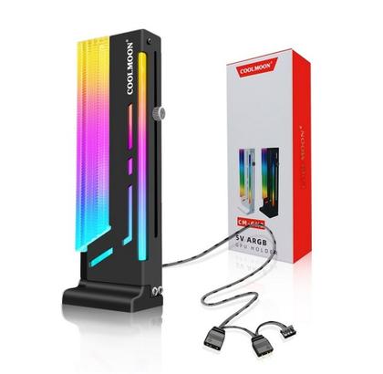 Imagem de Suporte Placa de Vídeo Vertical Coolmoon Preto Led Argb 5v