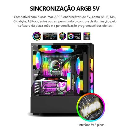 Imagem de Suporte Placa de Vídeo Vertical Coolmoon Preto Led Argb 5v