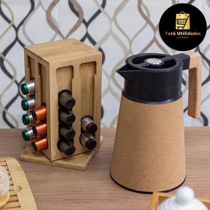 Imagem de Suporte Porta Cápsulas de Café em Bambu Nespresso 22cm Hauskraft