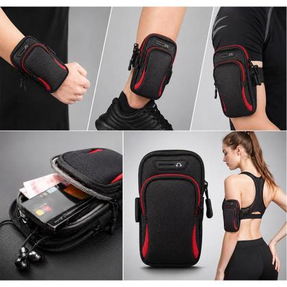 Imagem de Suporte Porta Celular Braçadeira Corrida Caminhada Esportiva Cor:Azul