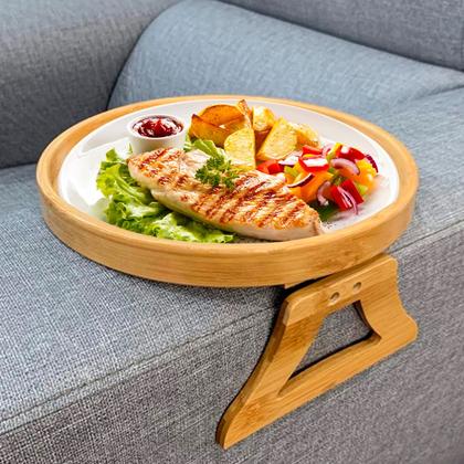 Imagem de Suporte Porta Copos Apoio Braço De Sofá Bandeja Bambu 25cm - Dolce Home