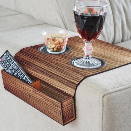 Imagem de Suporte Porta Copos Com Porta Controle Braço Sofá Casa