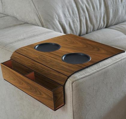 Imagem de Suporte Porta Copos Com Porta Controle Braço Sofá Casa