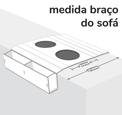 Imagem de Suporte Porta Copos Com Porta Controle Braço Sofá Casa