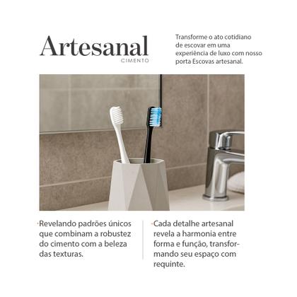 Imagem de Suporte Porta Escova De Dente Artesanal P/ Pia Banheiro