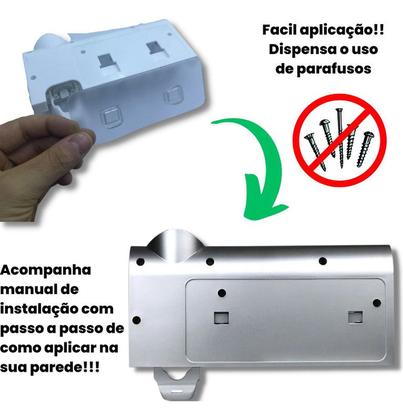 Imagem de Suporte Porta Escova Dentes Dipenser Pasta Esterelizador Uv Cor Branco Yumi