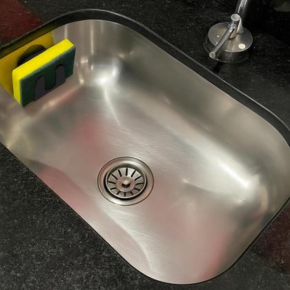 Imagem de Suporte Porta Esponja Com Ventosa Gruda Parede Multifuncional Para Pia Cozinha Limpa Higiene Durável Resistente