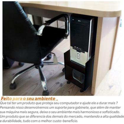 Imagem de Suporte Porta Gabinete Cpu E Estabilizador Com Rodinhas