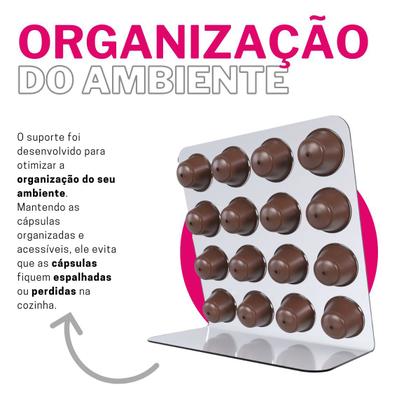 Imagem de Suporte Porta Organizador De Mesa Compatível com Até 16 Cápsulas de Café Dolce Gusto