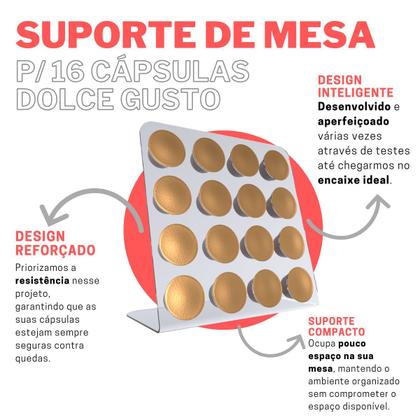 Imagem de Suporte Porta Organizador De Mesa Compatível com Até 16 Cápsulas de Café Dolce Gusto