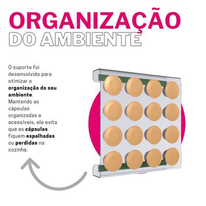 Imagem de Suporte Porta Organizador De Parede Compatível com Até 16 Cápsulas de Café Dolce Gusto