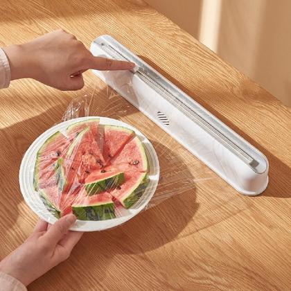 Imagem de Suporte porta papel filme aluminio e pvc plastico com cortador dispenser multiuso cozinha parede mesa armario