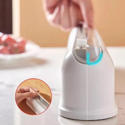 Imagem de Suporte porta papel filme aluminio e pvc plastico com cortador dispenser multiuso cozinha parede mesa armario