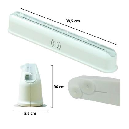 Imagem de Suporte porta papel filme aluminio e pvc plastico com cortador dispenser multiuso cozinha parede mesa armario