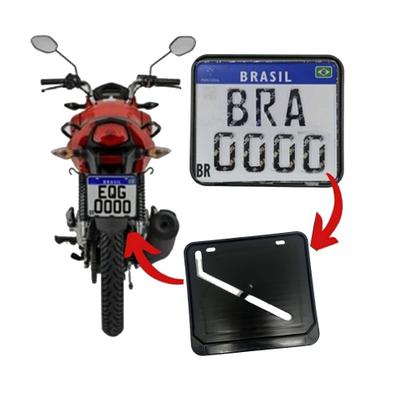 Imagem de Suporte Porta Placa De Moto Universal Mercosul