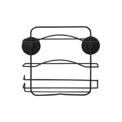 Imagem de Suporte Porta Rolos Parede Preto Fixação Adesivo Fita 3M - Arthi