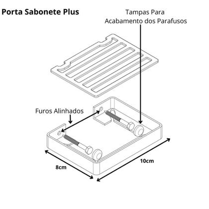 Imagem de Suporte Porta Sabonete Para Banheiro de Parede Branco Plus