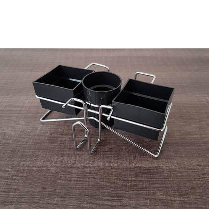 Imagem de Suporte Porta Sachês Açúcar Mexedor Adoçante Chás Organizador para Mesa do Café