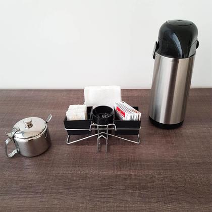 Imagem de Suporte Porta Sachês Açúcar Mexedor Adoçante Chás Organizador para Mesa do Café