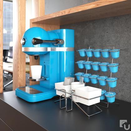 Imagem de Suporte Porta Sachês de Café Chá Açúcar e Colheres Preto Stolf