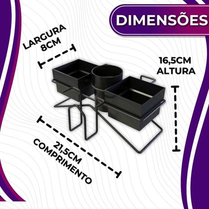 Imagem de Suporte Porta Sachês de Café Chá Açúcar e Colheres Preto Stolf