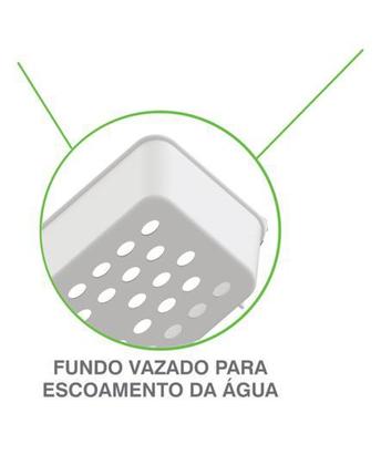Imagem de Suporte Porta Shampoo Cesto Multiuso De Canto Com Ventosa Branco - 401BC Future