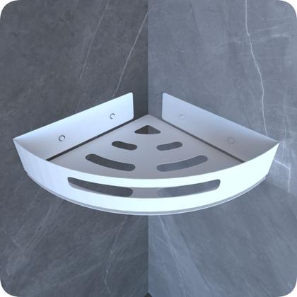 Imagem de Suporte Porta Shampoo Para Banheiro De Canto Inox Branco