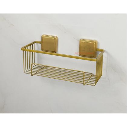 Imagem de Suporte Porta Shampoo Prateleira Banheiro Adesivo Dupla Face Dourado - 180DO Future