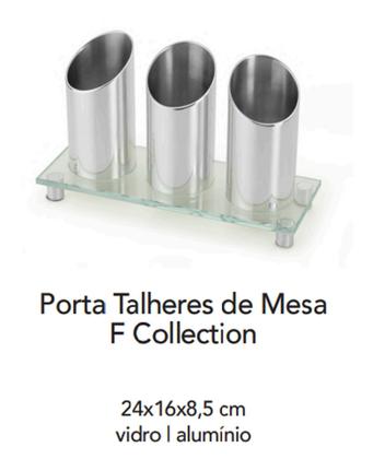 Imagem de Suporte Porta Talheres de Mesa 3 Divisões Vidro Buffet Restaurante Servir Colher Garfo Faca Alto Padrão Qualidade Requinte
