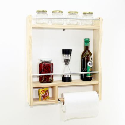 Imagem de Suporte Porta Temperos E Condimentos De Madeira Parede