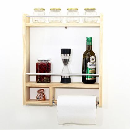 Imagem de Suporte Porta Temperos E Condimentos De Madeira Parede