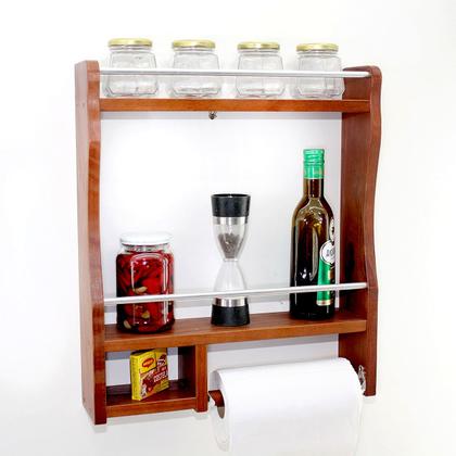 Imagem de Suporte Porta Temperos E Condimentos De Madeira Parede