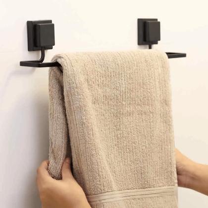 Imagem de Suporte Porta Toalha de Banho Banheiro Toalheiro Fita Dupla Face Sem Furo