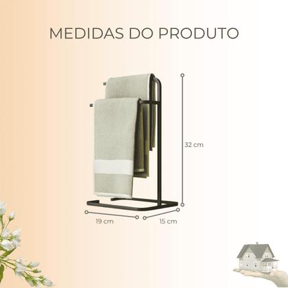 Imagem de Suporte Porta Toalha de Rosto Duplo para Bancada de Banheiro Lavabo - ÉdeCasaMóveis