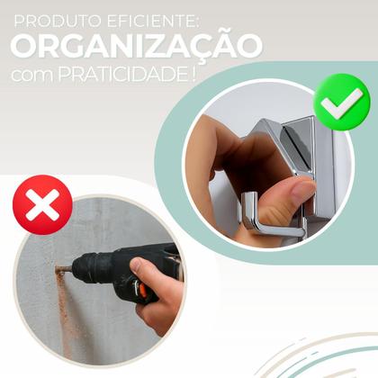 Imagem de Suporte Porta Toalha Rosto Lavabo Toalheiro Banheiro Ventosa Cromado
