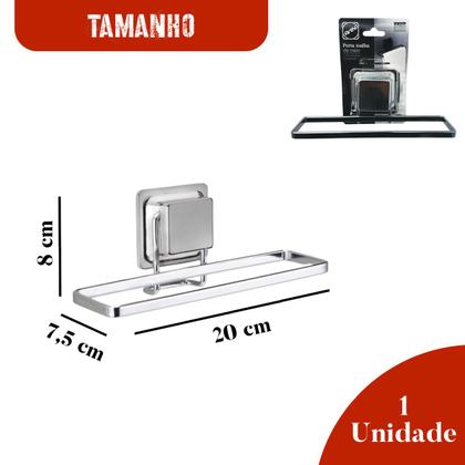 Imagem de Suporte Porta Toalha Rosto Para Parede Com Ventosa Aço Luxo Sem Furos