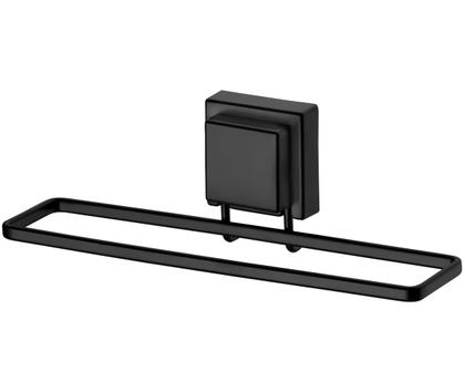 Imagem de Suporte Porta Toalha Toalheiro 25cm Ventosa Parede Lavabo Banheiro Preto Fosco - 8053PT Future