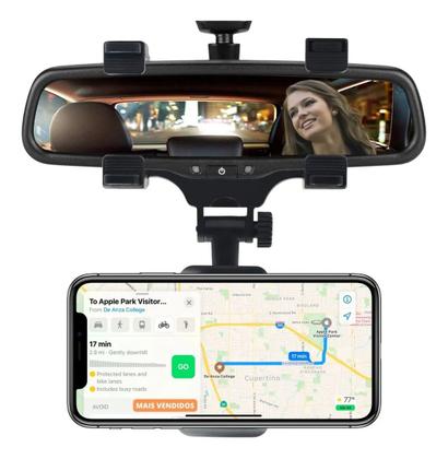 Imagem de Suporte Pra Celular Veicular Encaixe Retrovisor 360 Carro