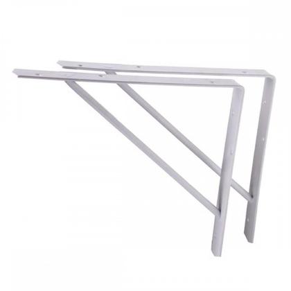 Imagem de Suporte Prateleira Mao Francesa Overtime Reforcado 50Cm Branco - Kit C/12 Pecas