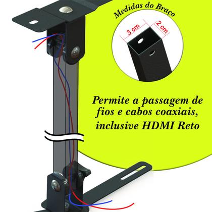 Imagem de Suporte projetor datashow teto braço 60 cm preto