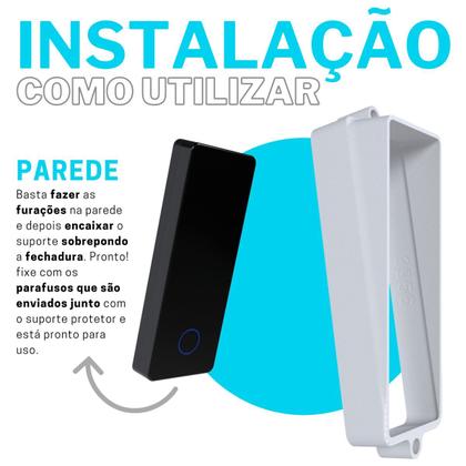 Imagem de Suporte Protetor Antivandalismo De Parede Compatível com Fechadura Biométrica Athenas Primebras