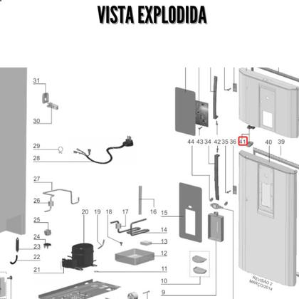 Imagem de Suporte Puxador Geladeira Electrolux Inox Df80x Di80x Dt80x REF 67496271