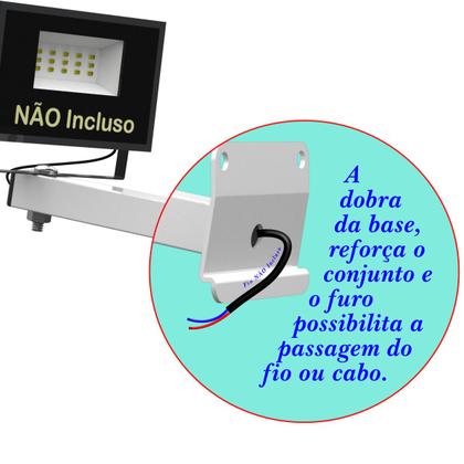 Imagem de Suporte refletor parede braço inclinado 20 cm