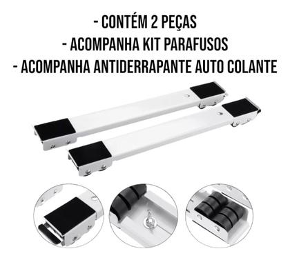 Imagem de Suporte Reforcado Rodinhas Ajustavel Moveis Maquina Lavar Geladeira
