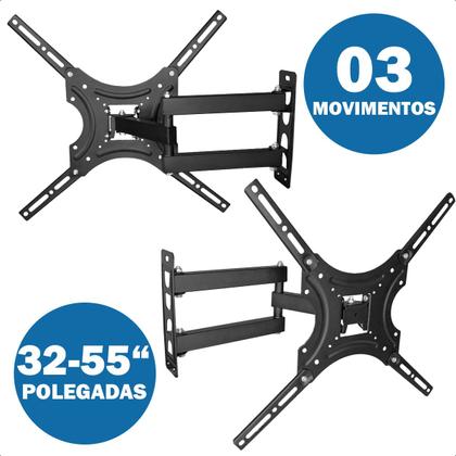 Imagem de Suporte Retrátil De TV Monitor 32 55 Polegadas Braço Longo Inclinável Cabo HDMI E Cabo Oitinho